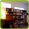  plateau bureau encastr dans la bibliothque en poirier, design contemporain